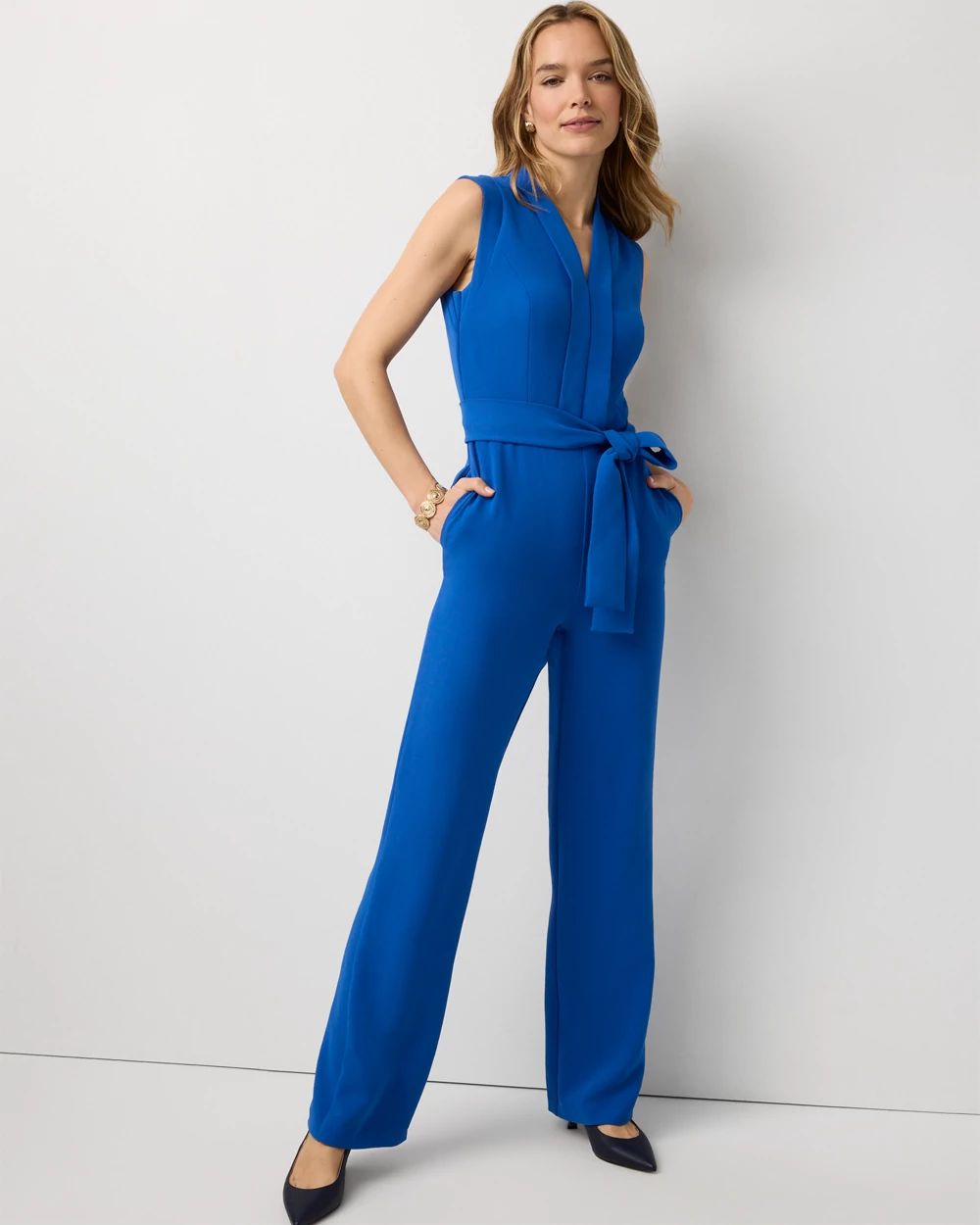 Crepe Sleeveless Jumpsuit | White House Black Market